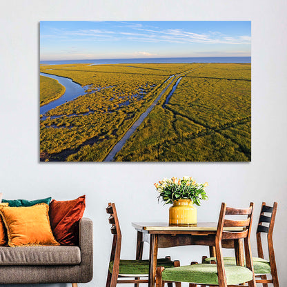 Delaware Bay Marshland Aerial Wall Art