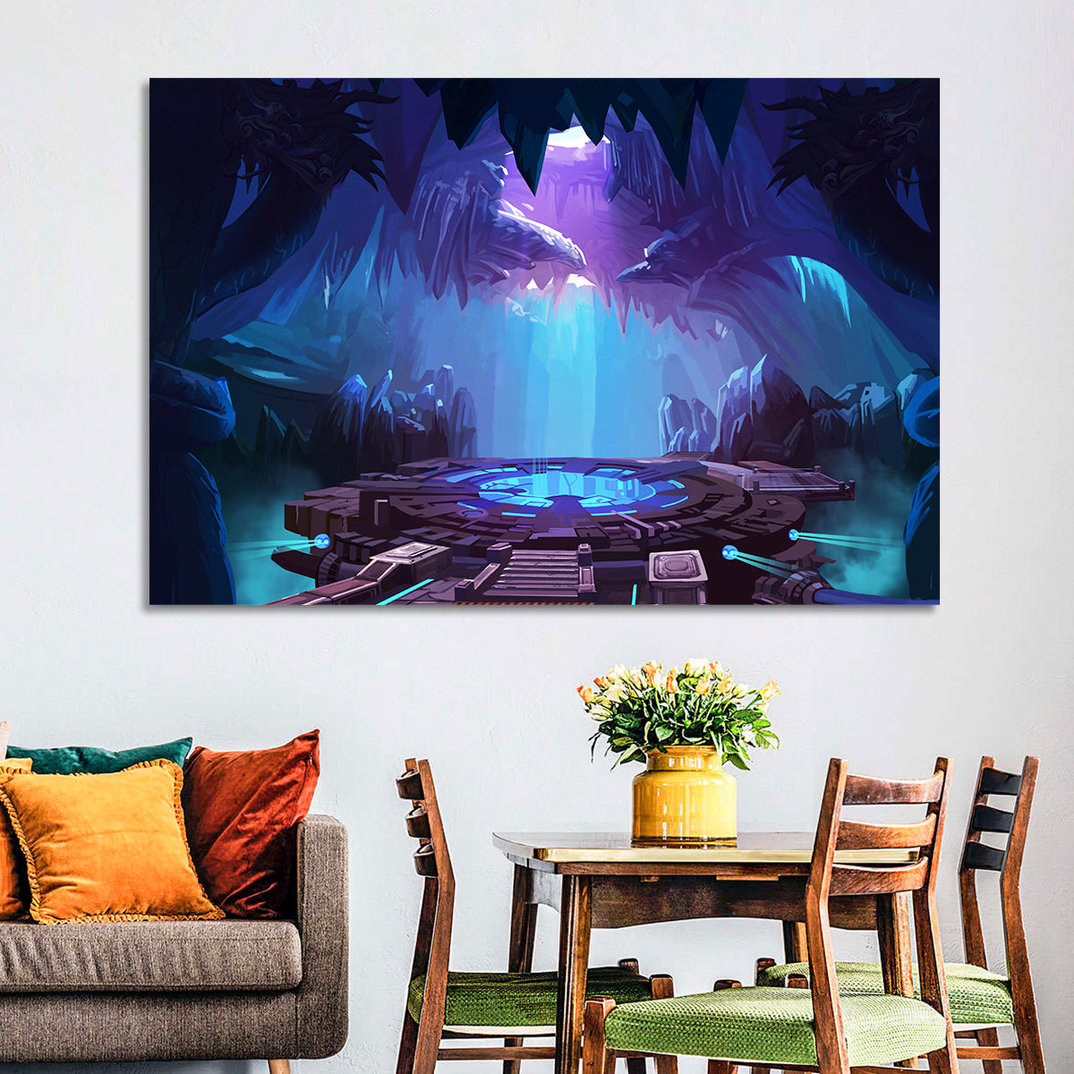 Alien Cave with Glowing Portal Wall Art