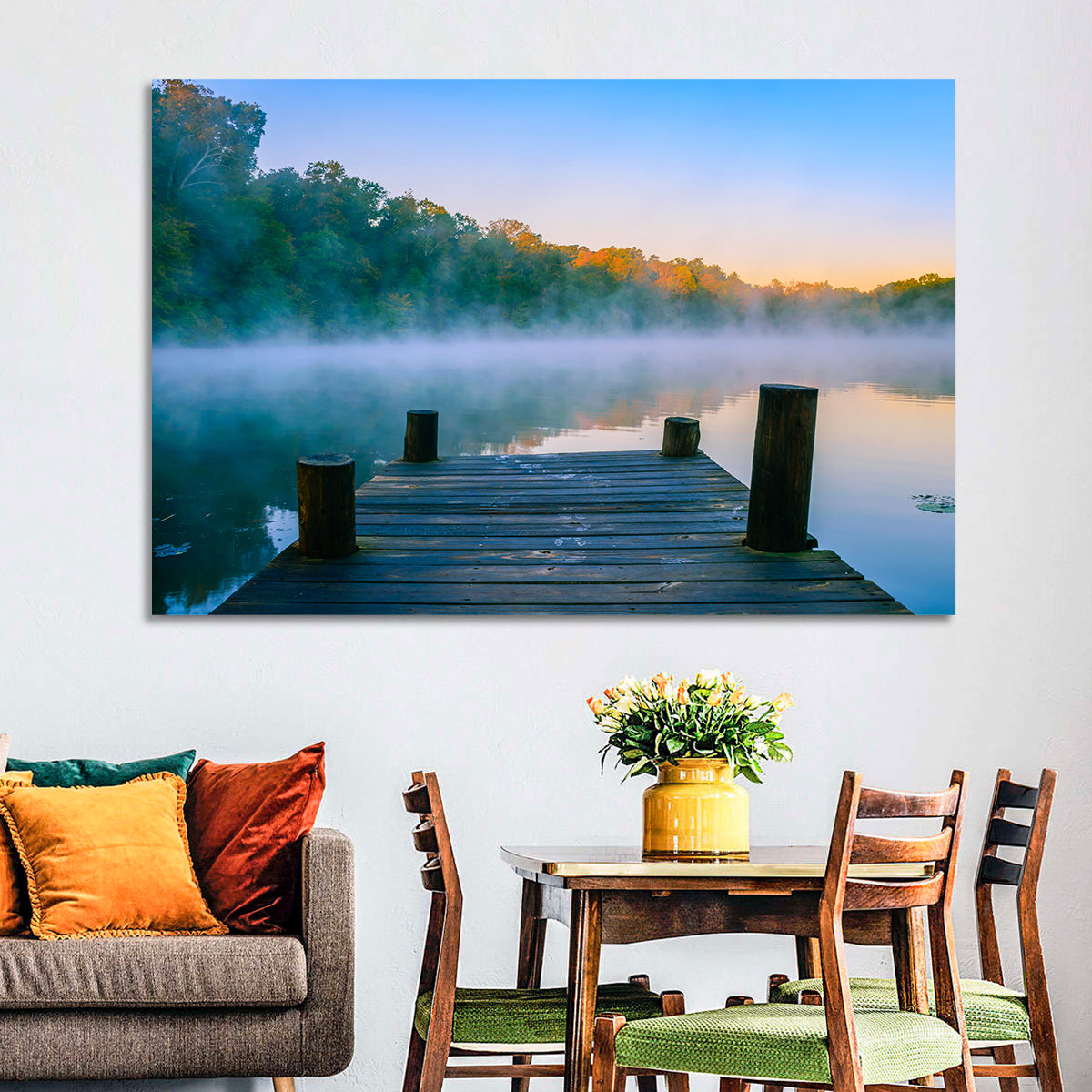 Misty Dock, Mt Saint Francis Wall Art