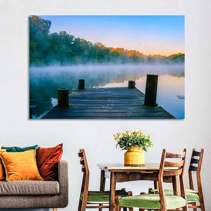Misty Dock, Mt Saint Francis Wall Art