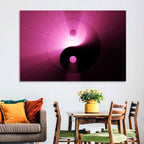Magenta Yin Yang Symbol Wall Art