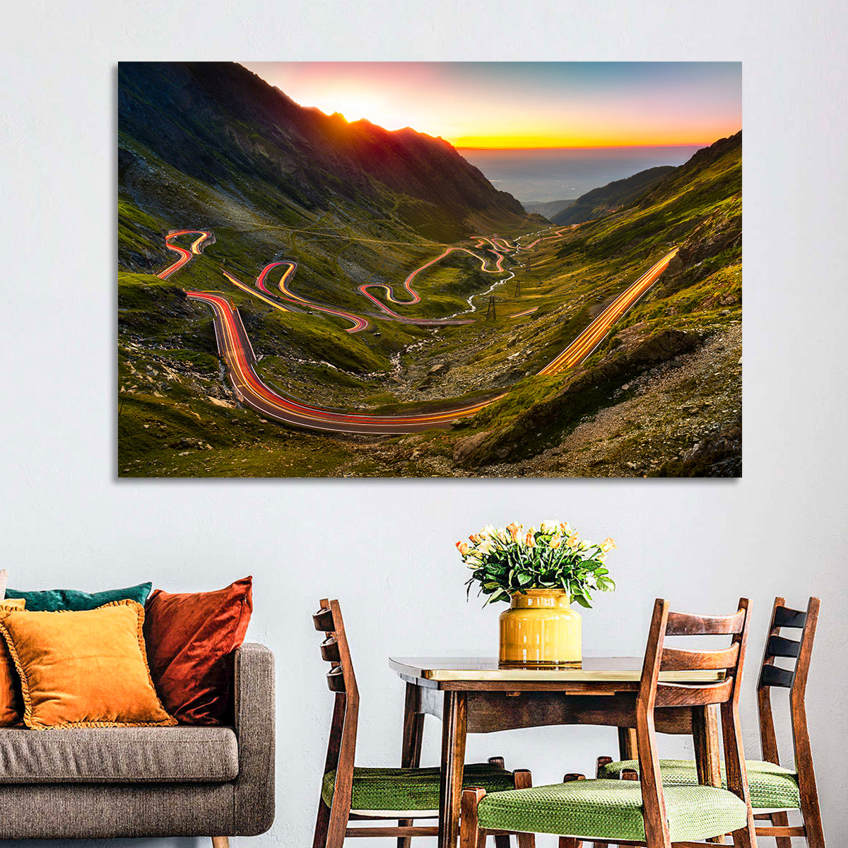Transfagarasan Pass Wall Art in a room, landscape
