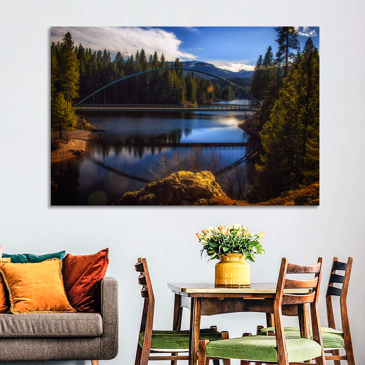 Wagon Creek Bridge Wall Art in a room, landscape