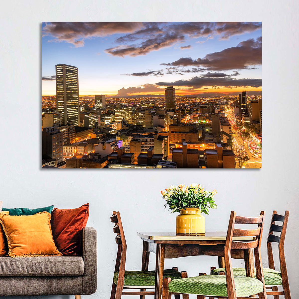 Bogota Twilight Cityscape Wall Art