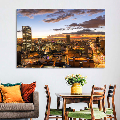 Bogota Twilight Cityscape Wall Art