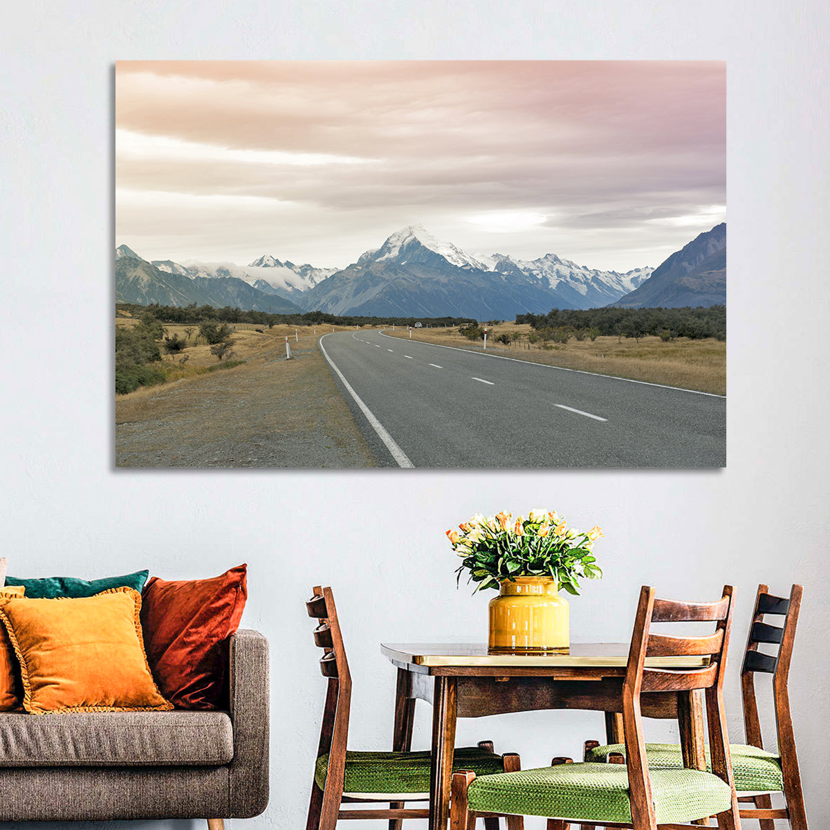 Road to Mount Cook Wall Art in a room, landscape