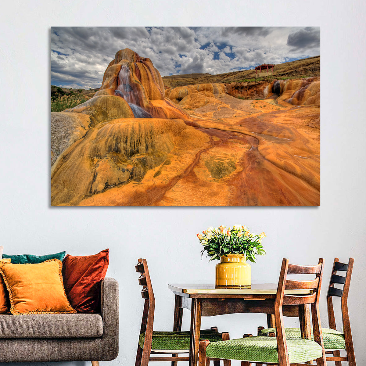 Clay Geyser Wall Art in a room, landscape