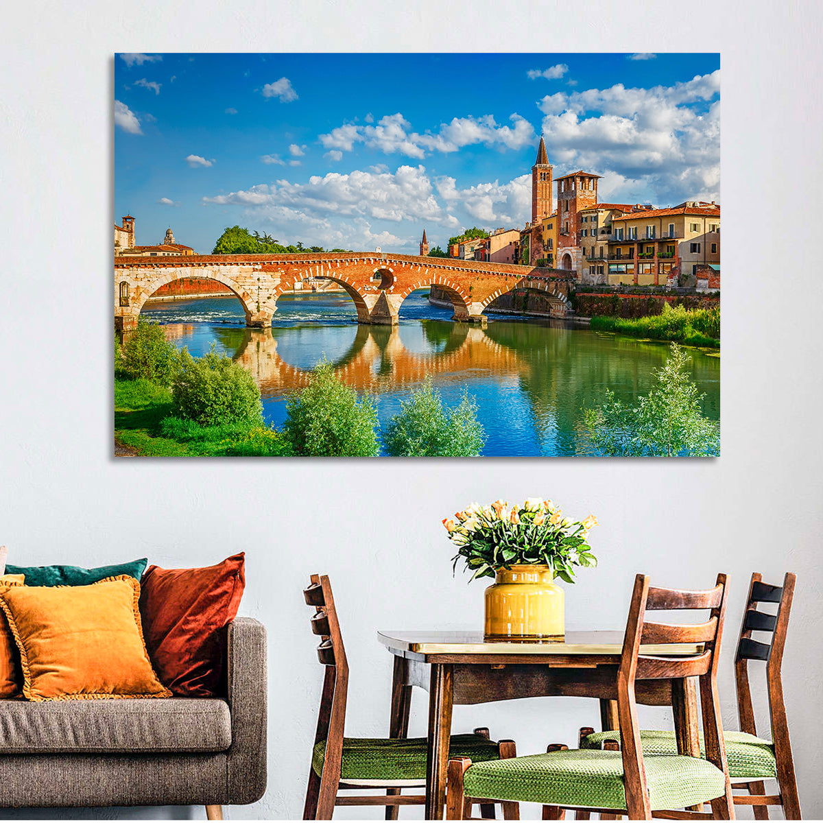 Ponte Pietra, Verona Wall Art in a room, landscape