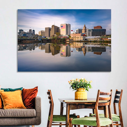 Newark Skyline Reflection Wall Art