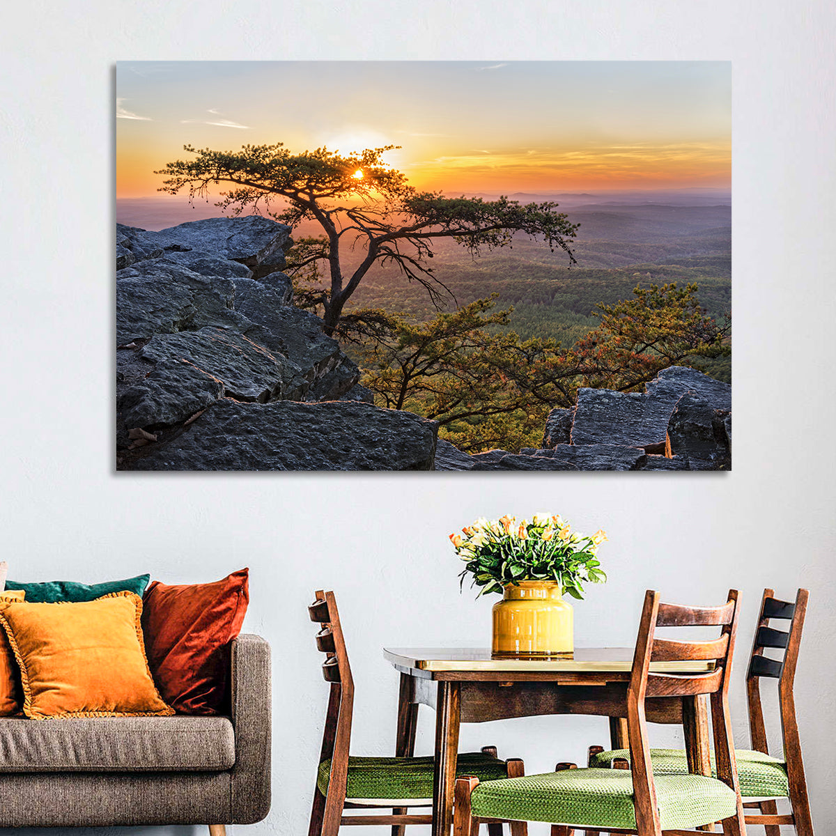 Cheaha State Park Sunset Over Pulpit Rock Wall Art