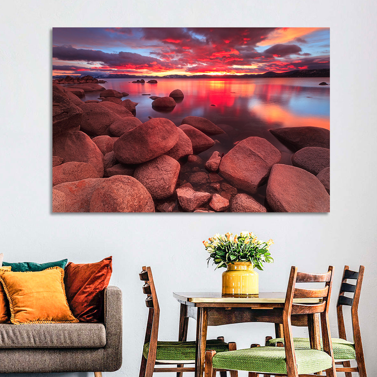 Lake Tahoe Sunset Reflection Wall Art