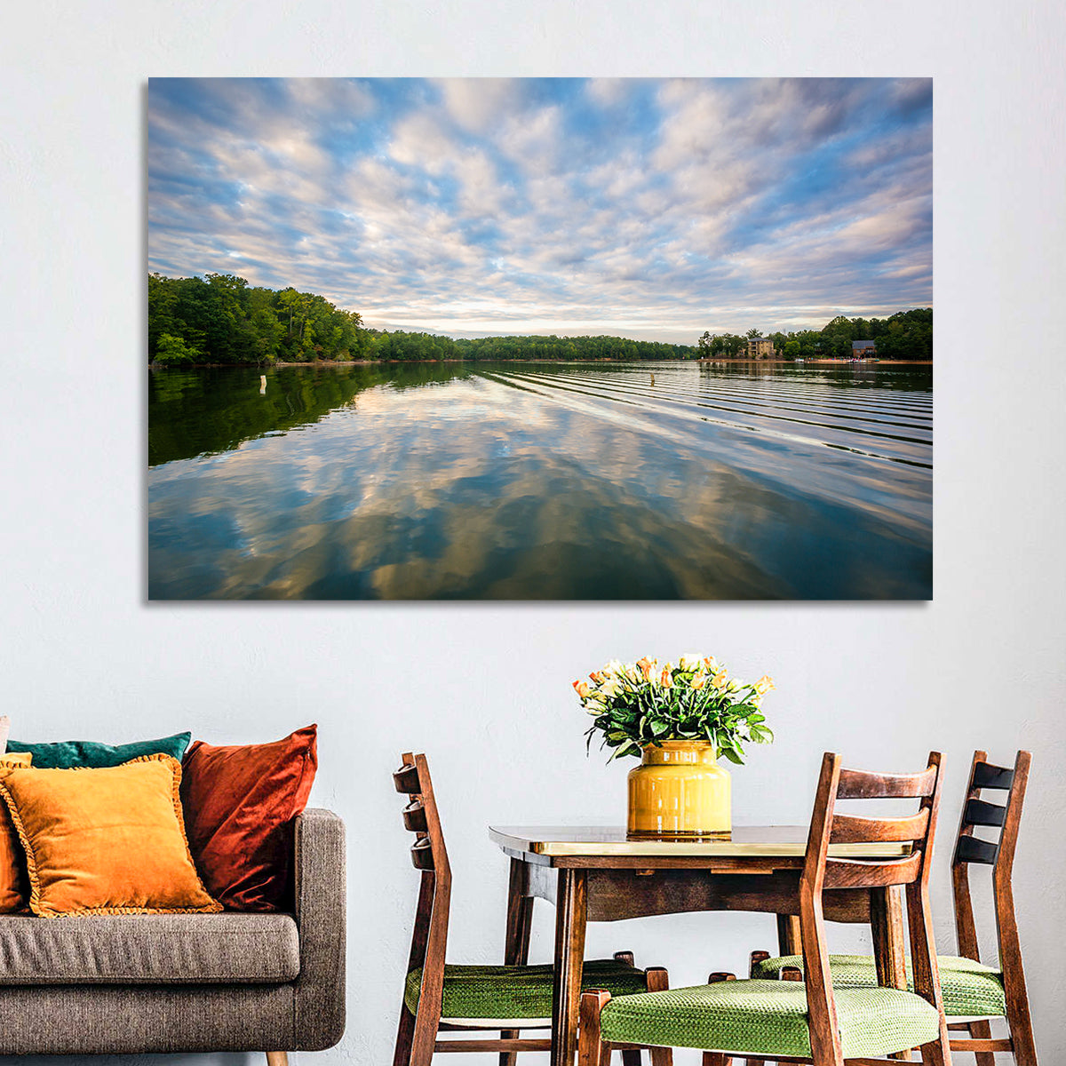 Cloudy Lake Norman Landscape Wall Art