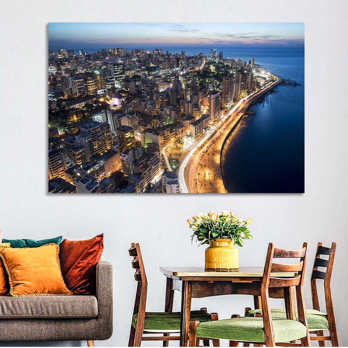 Beirut Corniche at Dusk Wall Art