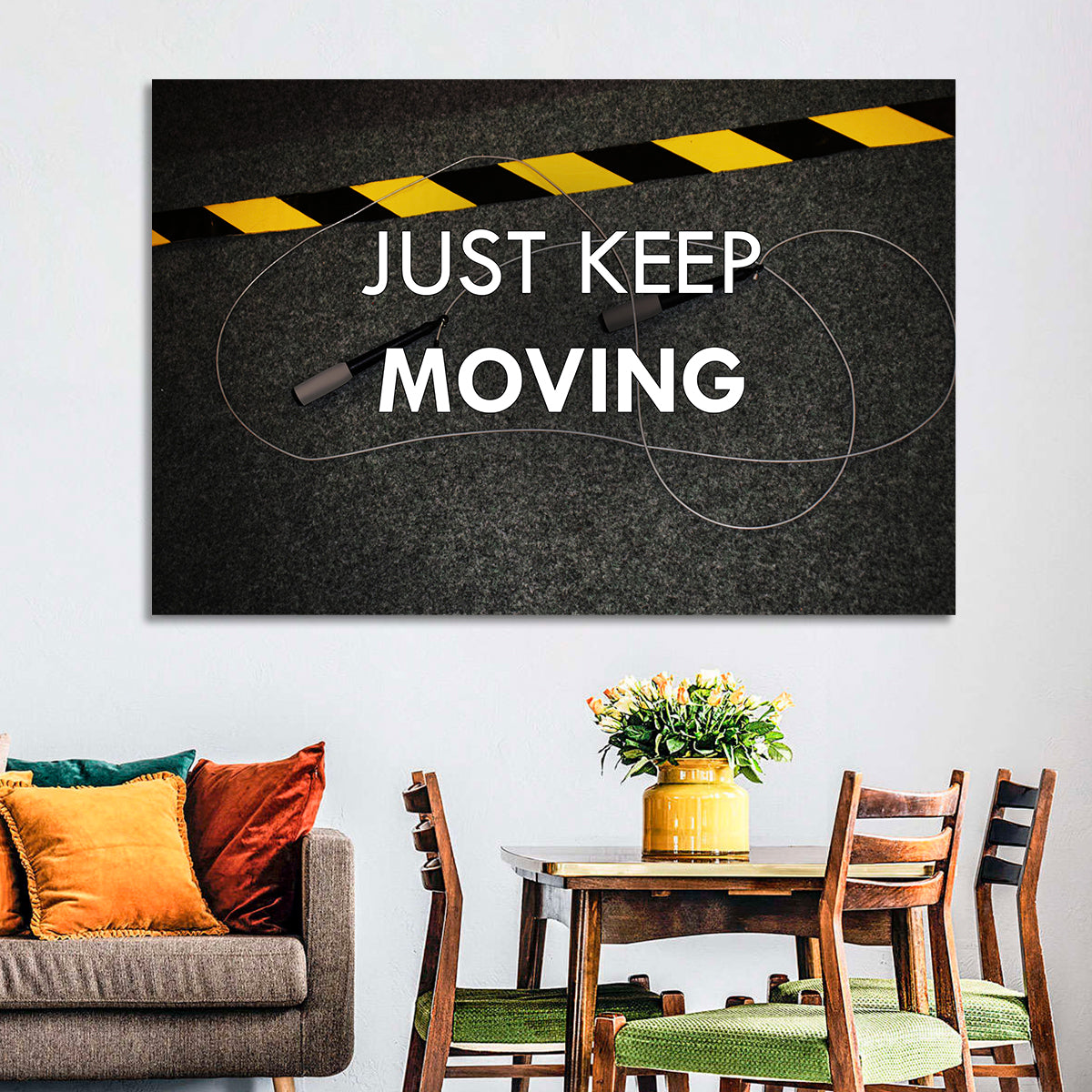 Just Keep Moving Jump Rope Quote Wall Art