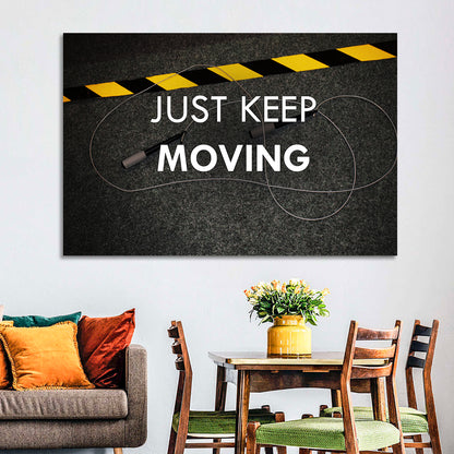 Just Keep Moving Jump Rope Quote Wall Art