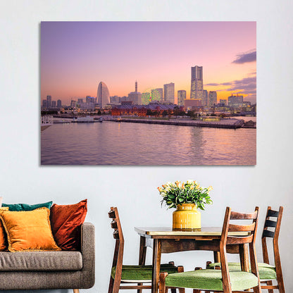 Yokohama Harbor Twilight Wall Art