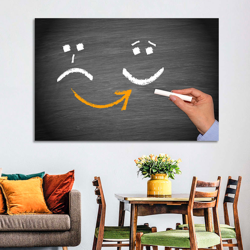 Chalkboard Mood Shift Smiley Arrow Wall Art