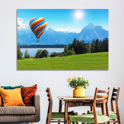 Bavarian Lake with Hot Air Balloon Wall Art