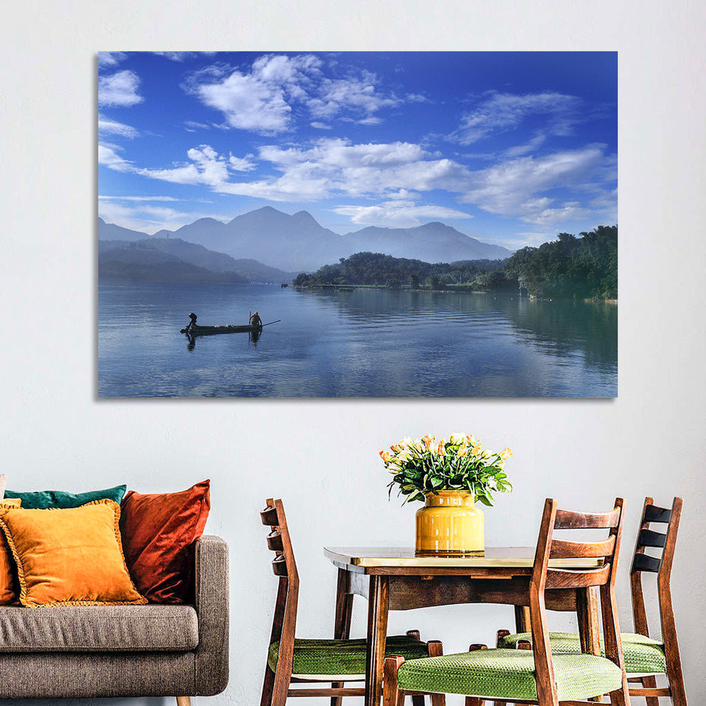 Sun Moon Lake Morning Mist Wall Art