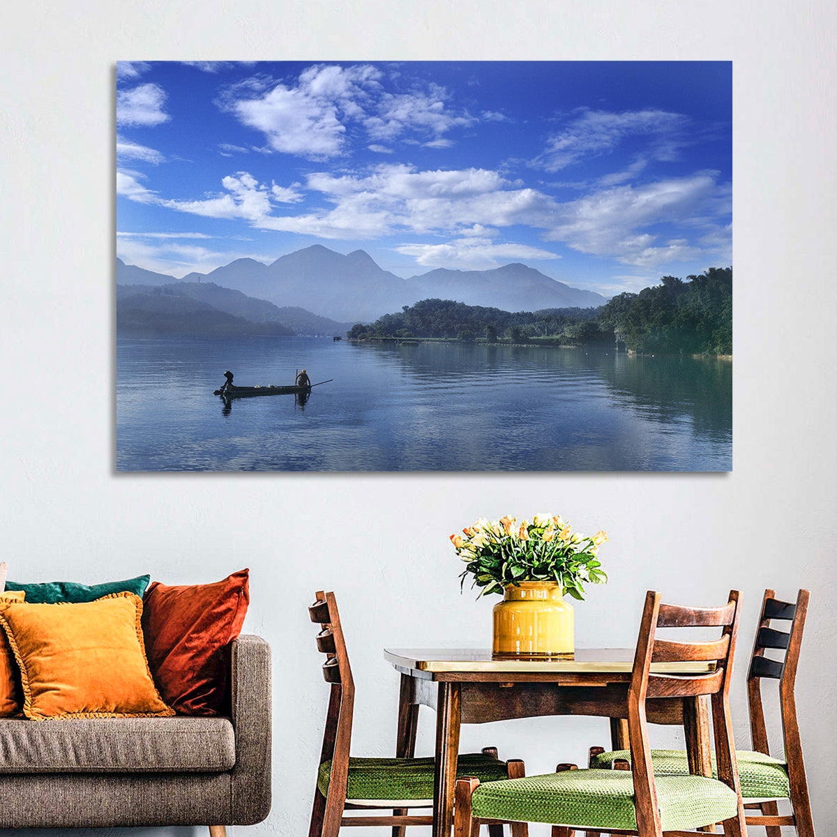 Sun Moon Lake Morning Mist Wall Art
