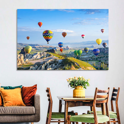 Cappadocia Hot Air Balloons Over Rock Valleys Wall Art