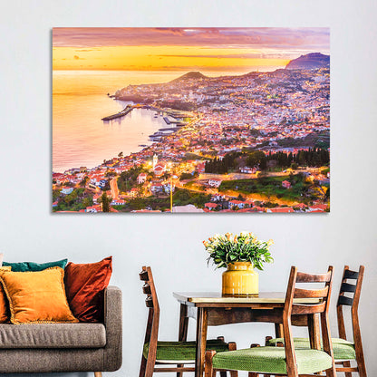 Funchal Harbor at Golden Hour Wall Art