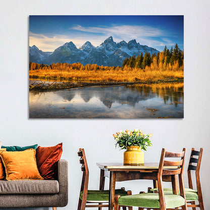 Grand Tetons Golden Reflection Wall Art