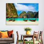 Maya Bay Long-tail Boats Wall Art