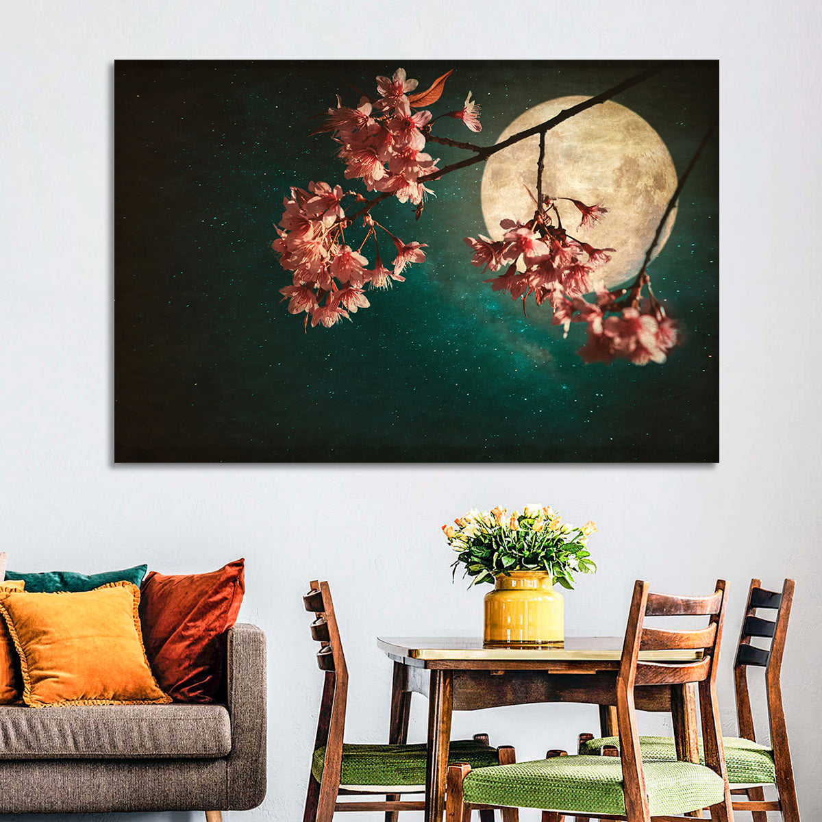 Moonlit Sakura Blossoms Wall Art