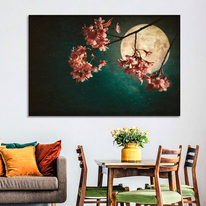 Moonlit Sakura Blossoms Wall Art