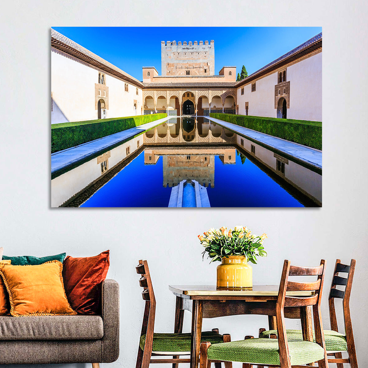 Court of the Myrtles, Alhambra Granada Wall Art in a room, landscape