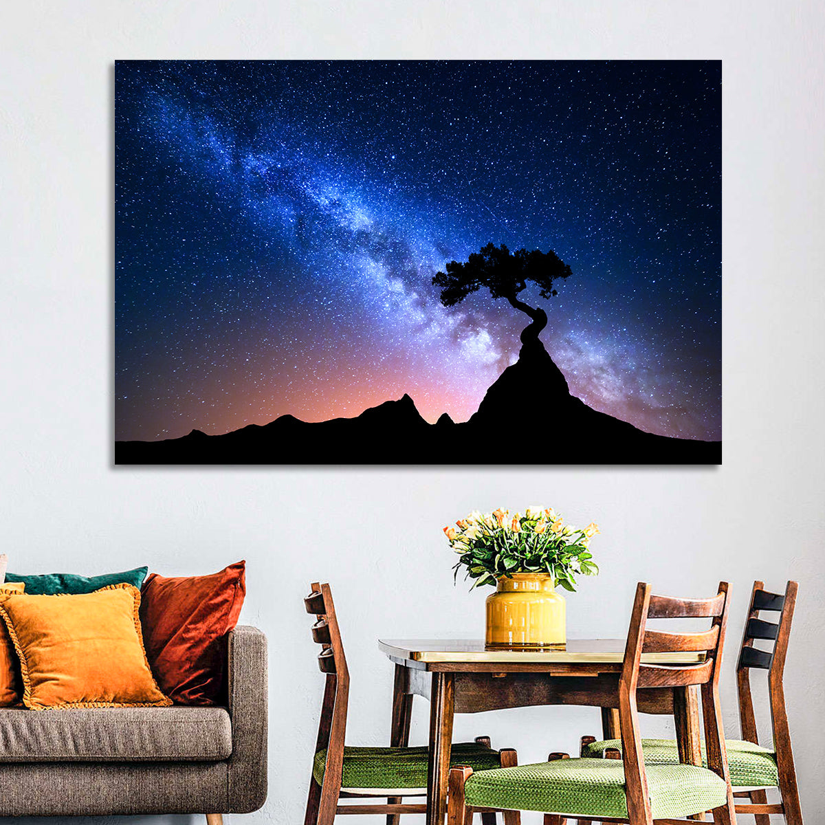 Milky Way Over Mountain Ridge Wall Art