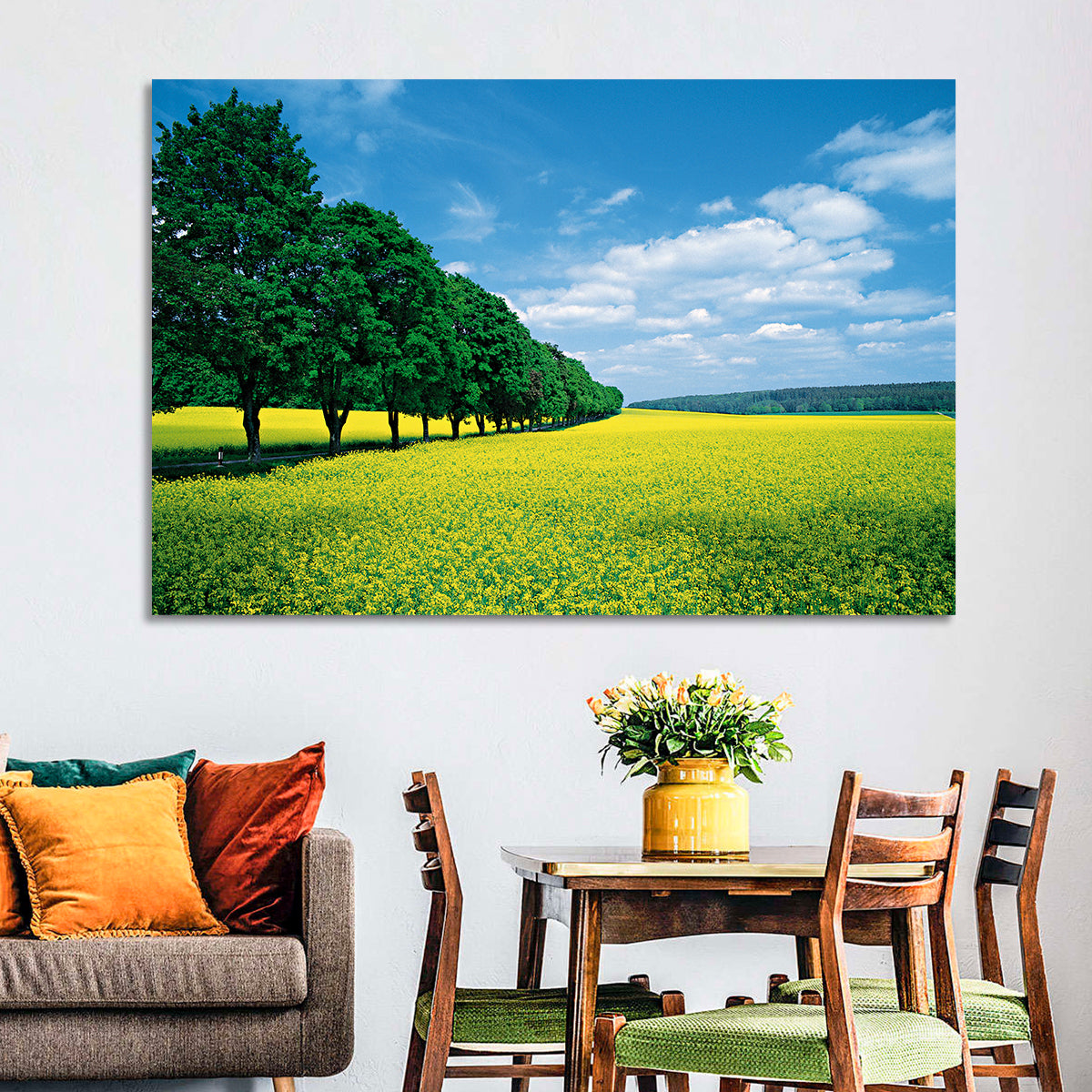 Spring Field of Yellow Flowers Wall Art