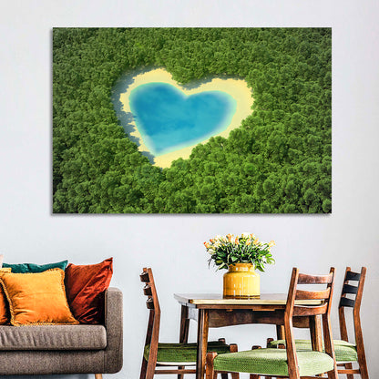 Heart-shaped Pond Aerial View Wall Art