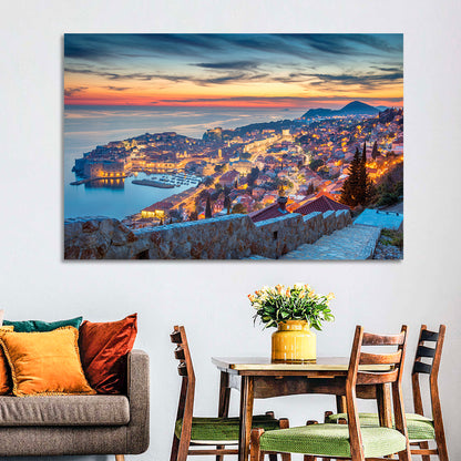 Old Town Dubrovnik at Dusk Wall Art