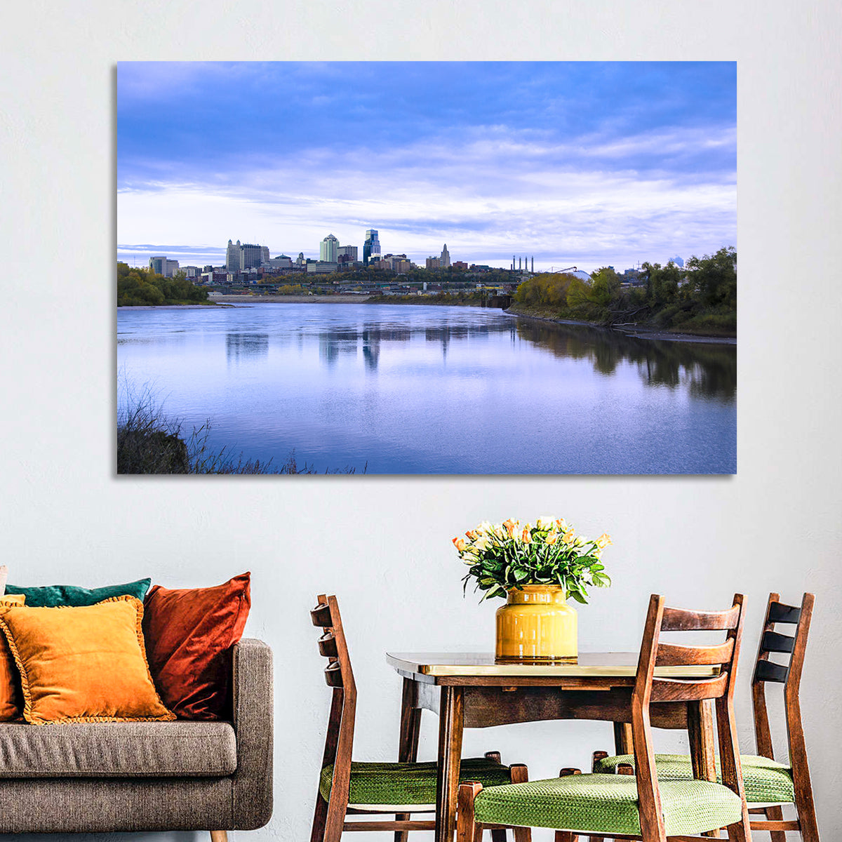 Kansas City Skyline at Dusk Wall Art