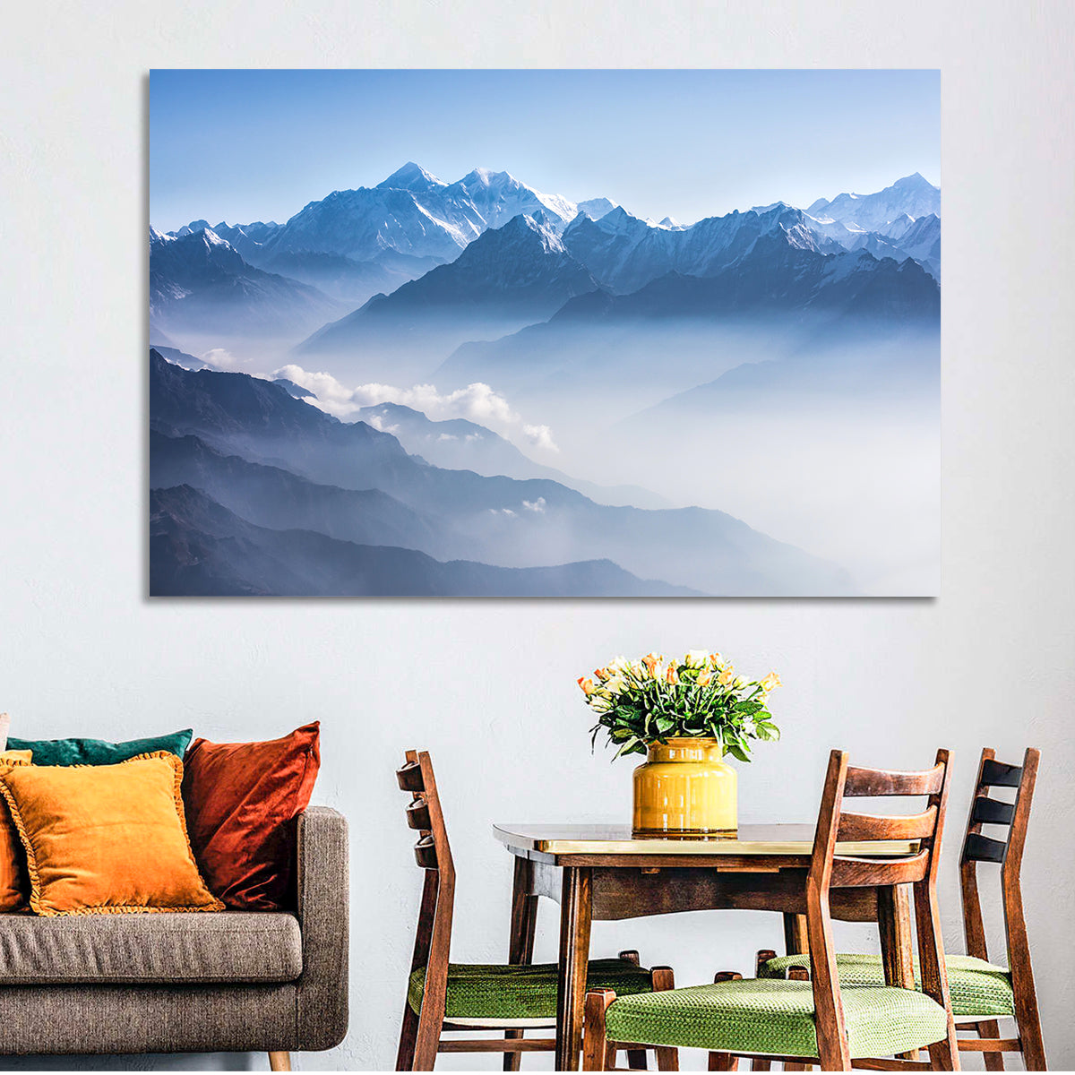 Mount Everest Wall Art in a room, landscape