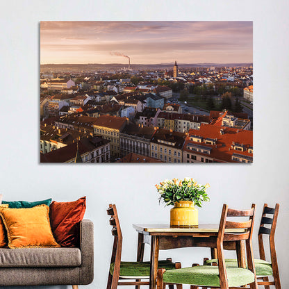 Red Tiled Rooftops at Golden Hour Wall Art