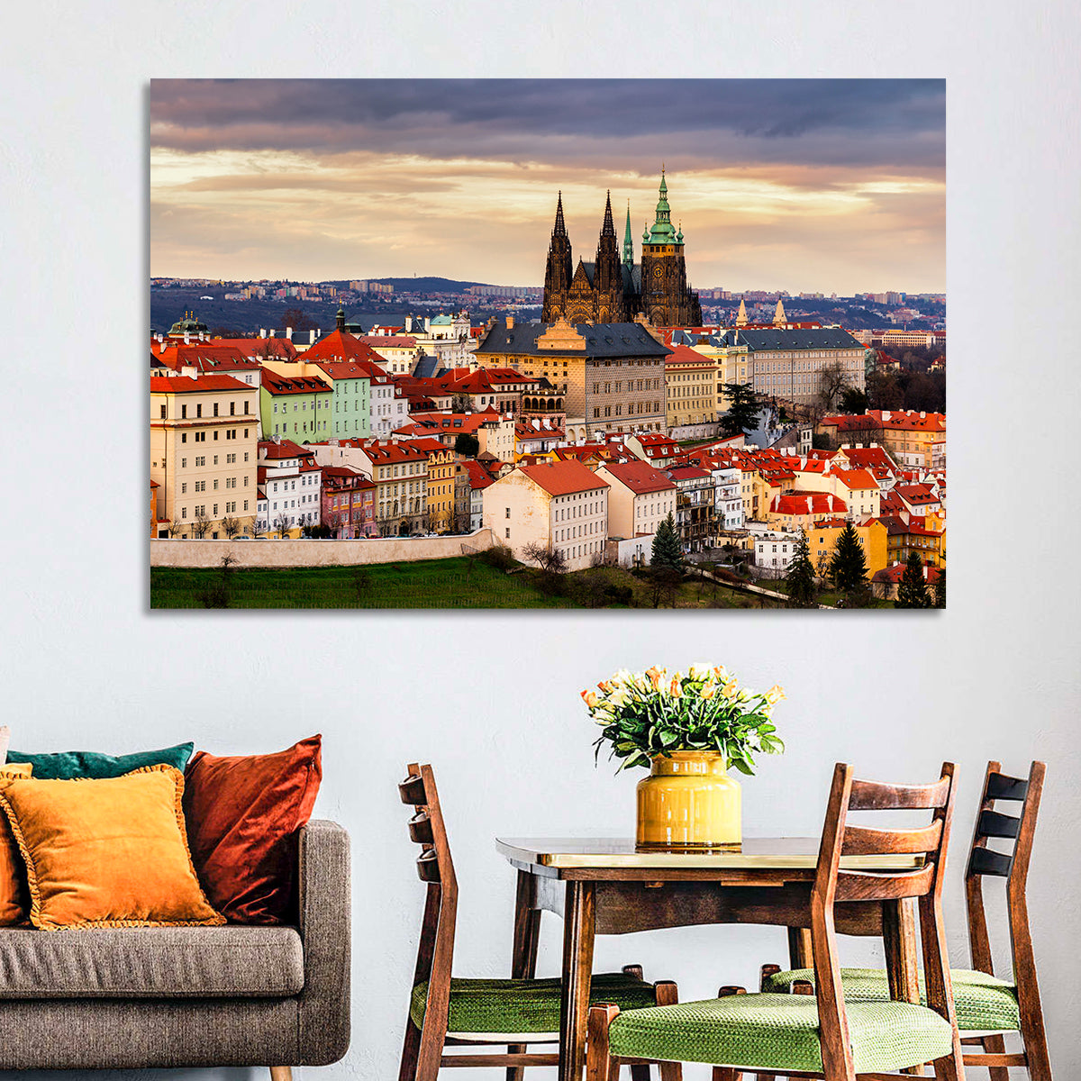 St Vitus Cathedral Prague Wall Art in a room, landscape