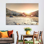 Punakha Dzong at Golden Hour Wall Art