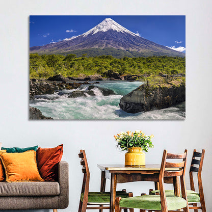 Osorno Volcano Over Petrohue Rapids Wall Art