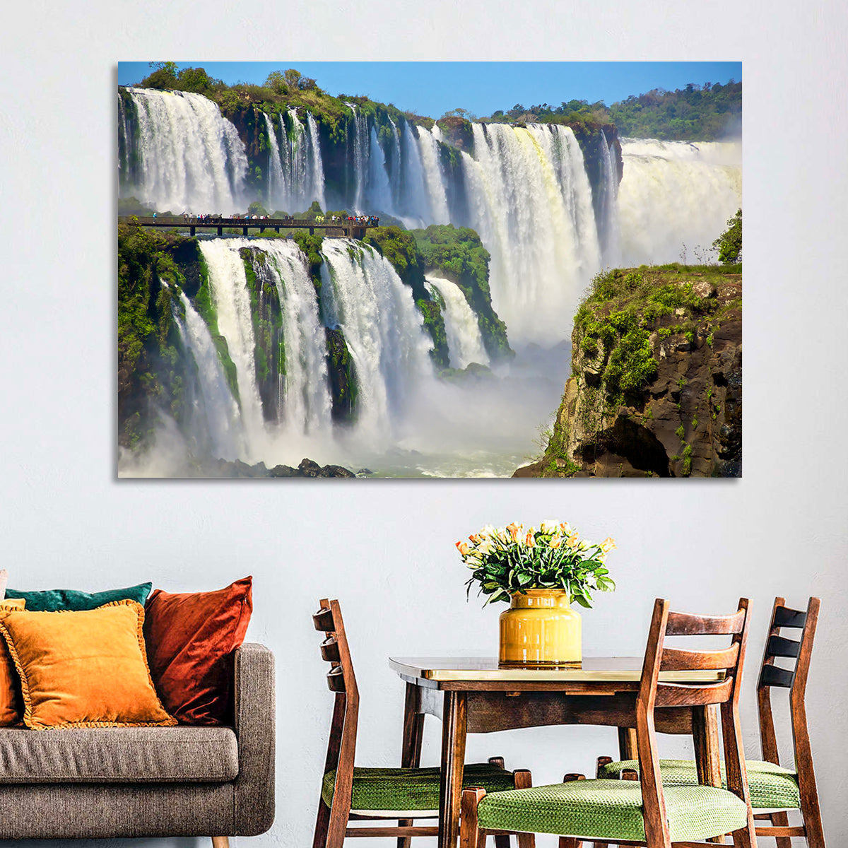 Iguazu Falls Observation Walkway Wall Art in a room, landscape