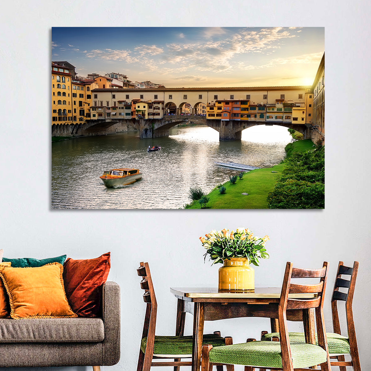 Ponte Vecchio at Golden Hour Wall Art