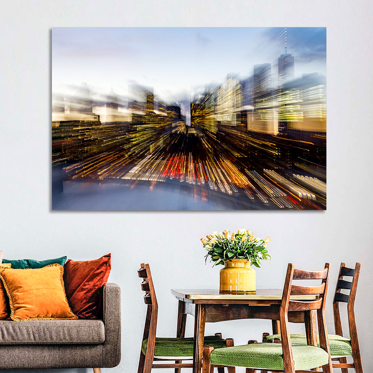 Blurred Skyline Abstract Wall Art