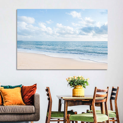 Minimalist Sandy Beach and Gentle Waves Wall Art