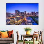 Tokyo Monorail Light Trails at Twilight Wall Art