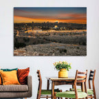 Jerusalem Sunset Over Temple Mount Wall Art