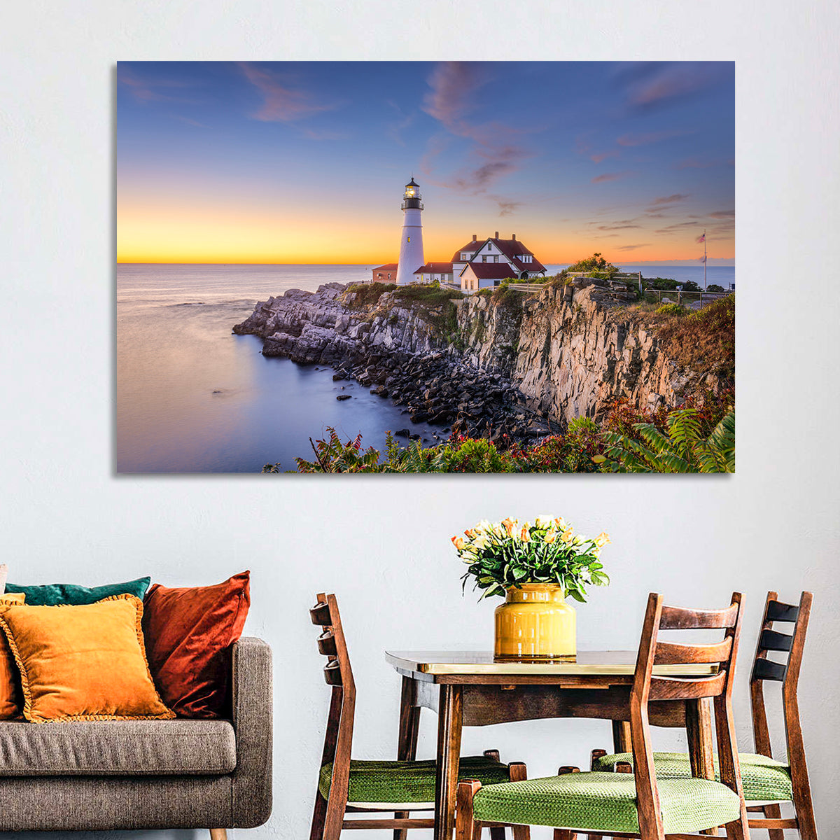 Portland Head Light at Dusk Wall Art