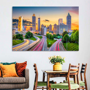 Atlanta City Skyline Wall Art