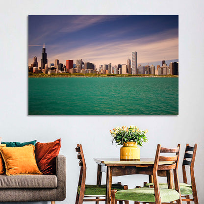 Chicago Skyline Above Lake Michigan Wall Art